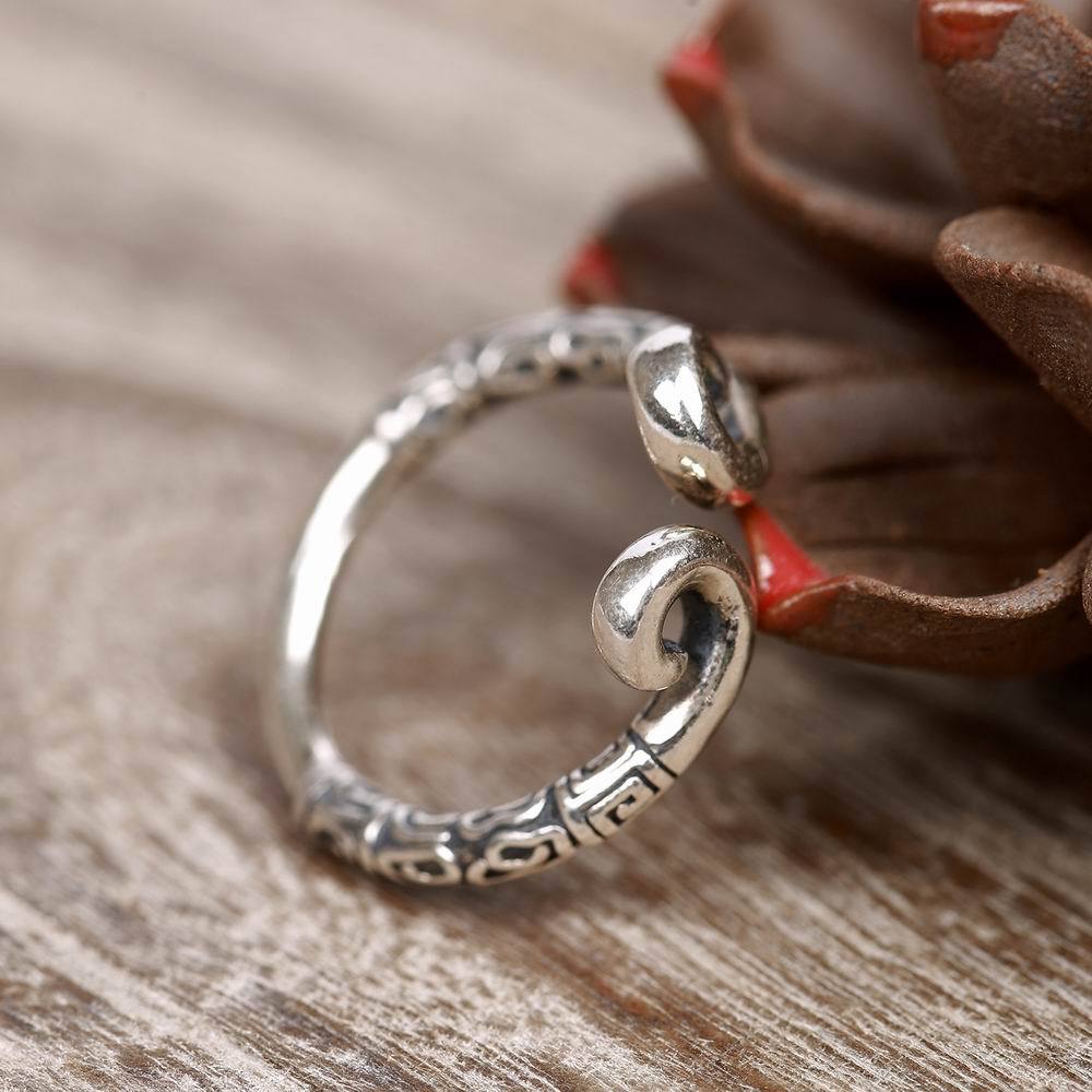 假一赔十创意纯银复古祥云紧箍圈饰品 金箍圈至尊宝男女情侣戒指-阿里