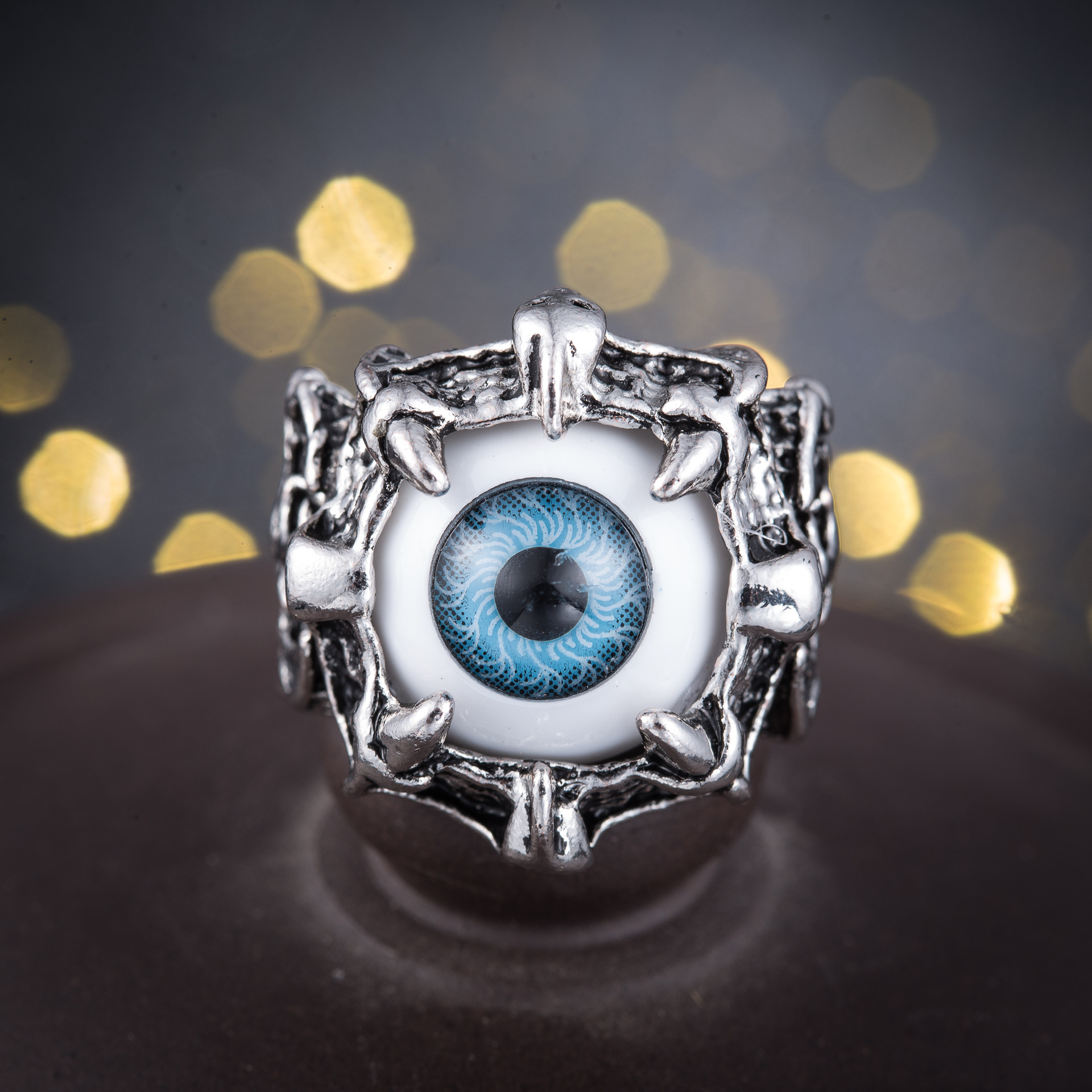 欧美death eye 死亡之眼邪恶之眼哥特式潮流合金铸造邪恶之眼戒指