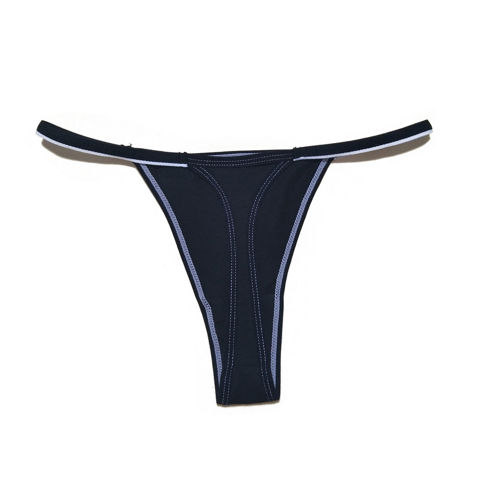 木丹小花运动型细带丁字裤女士棉健身内裤牛仔标t裤g001