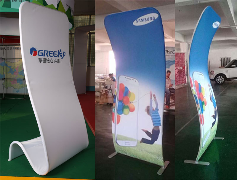 快幕秀厂家定制背景展示架 直型弧形蛇型前台吊环吊顶拉网展架