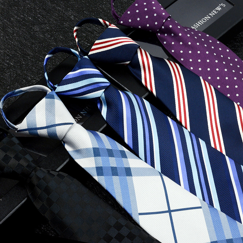 男士易拉得领带 8cm方便绳带 正装商务工作结婚领带