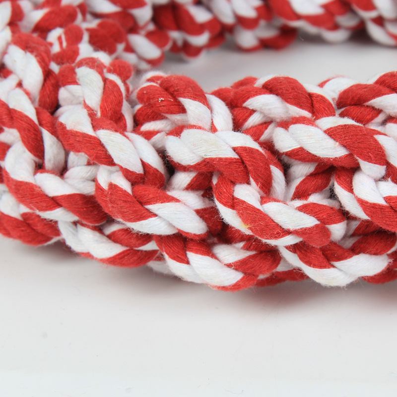 厂家供应棉绳环 手工编织定制 磨咬净齿狗玩具 宠物用品定制