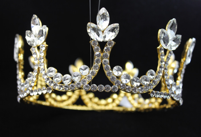 欧美新款新娘饰品 儿铜皇冠 时尚百搭圆形影楼百搭发饰