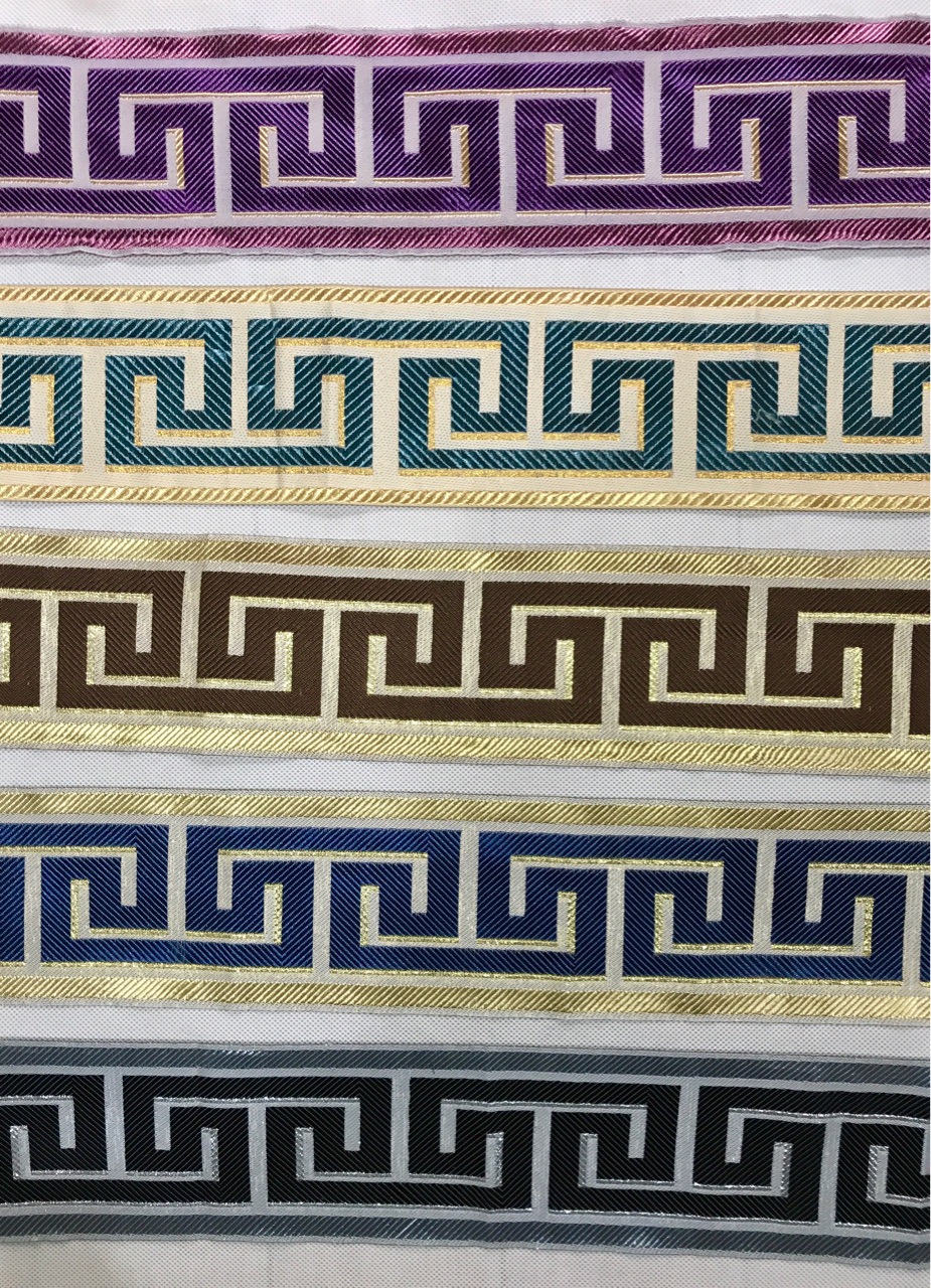 【厂家直供】9cm长城边回形纹提花花边窗帘窗饰床饰拼接汉服饰diy