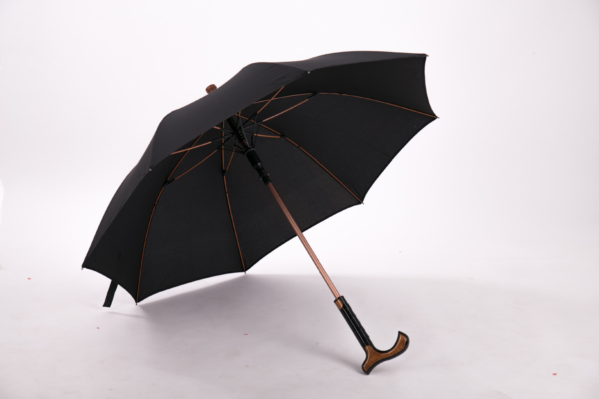 加固登山旅行晴雨伞 防滑多功能拐杖伞老人专用长伞 logo定制雨伞