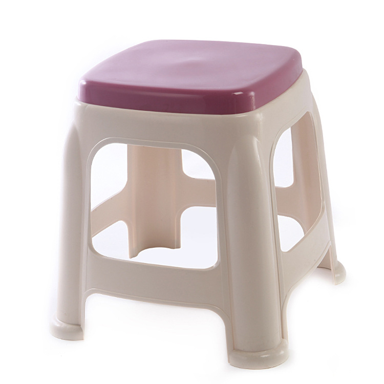 Factory Direct Sales Brocade Fashion Non-Slip Casual Chair Plastic Square Stool Thick Super Pressure Resistant Dining Table Stool 0337