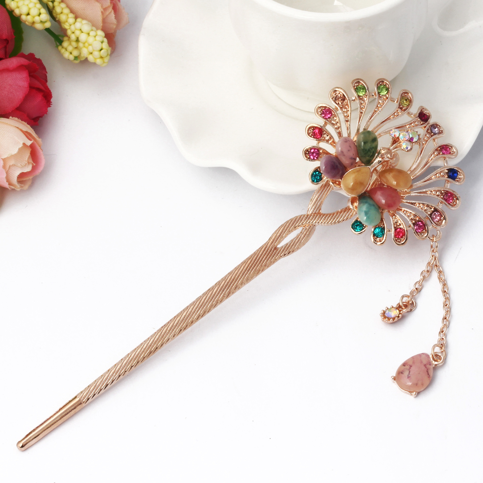 精品店热卖首饰饰品批发 古典步摇古装古风流苏簪子新娘头饰t025-报价