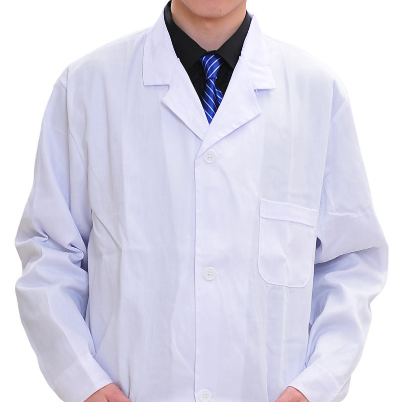 加厚白大褂医生服工作服男女长袖学生实验服医护药店工装定做批发