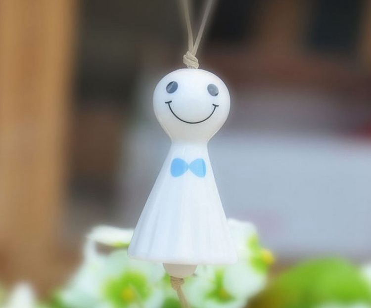 陶瓷晴天娃娃风铃挂件日式挂饰创意生日礼品儿童节入学礼物景德镇