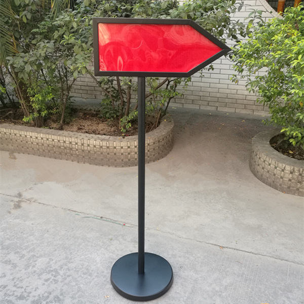 立式双面导引牌不锈钢箭头指示牌户外广告牌水牌钛金a3展示架