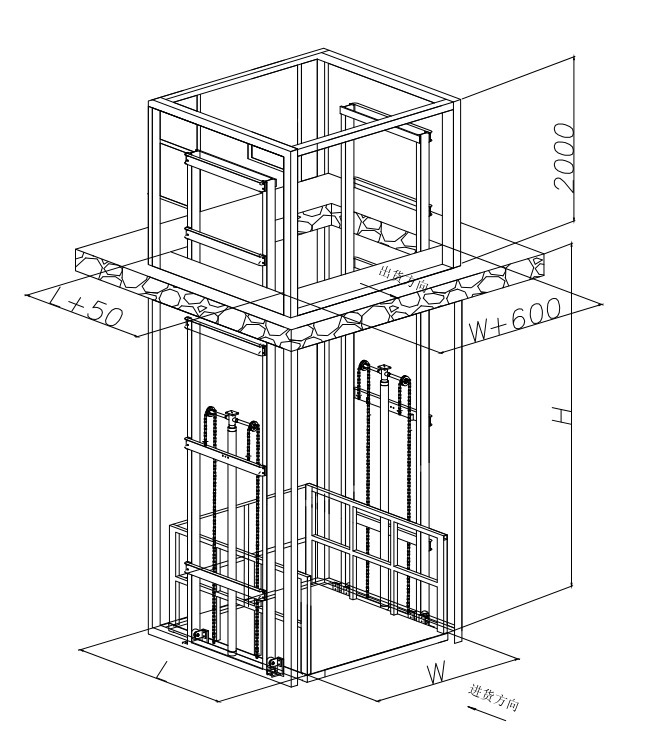 广州白云区厂家热卖升降货梯仓库升降平台导轨式液压升降机包安装