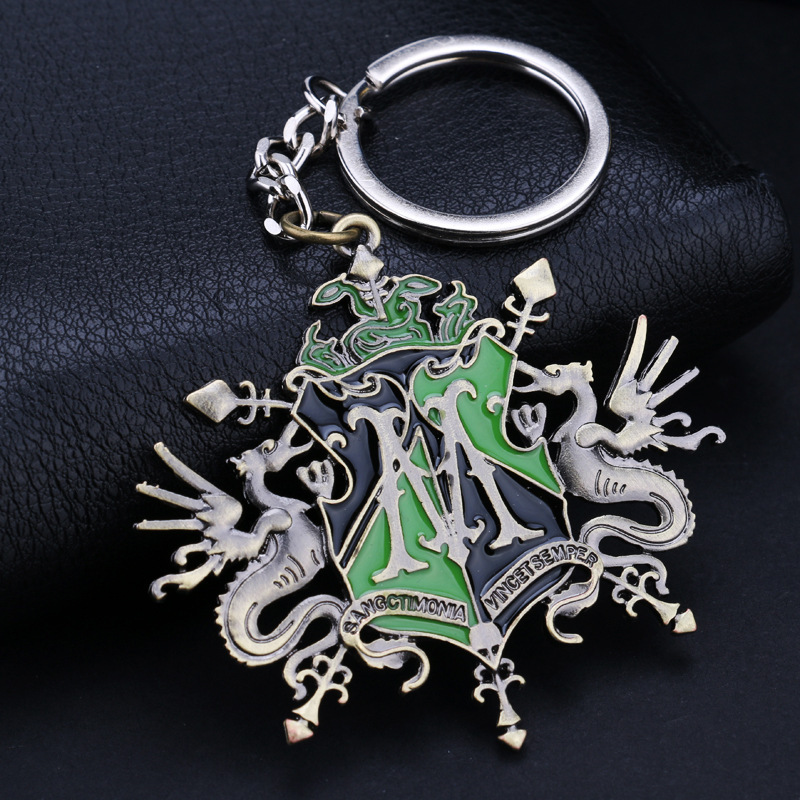 wish热卖 马尔福家族徽章标志汽车钥匙扣挂件