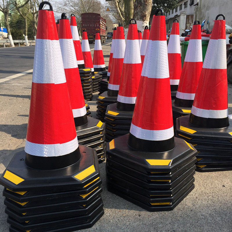 提环路锥 锥形桶 70cm加重路障 橡胶路锥 雪糕筒 警示锥 反光锥