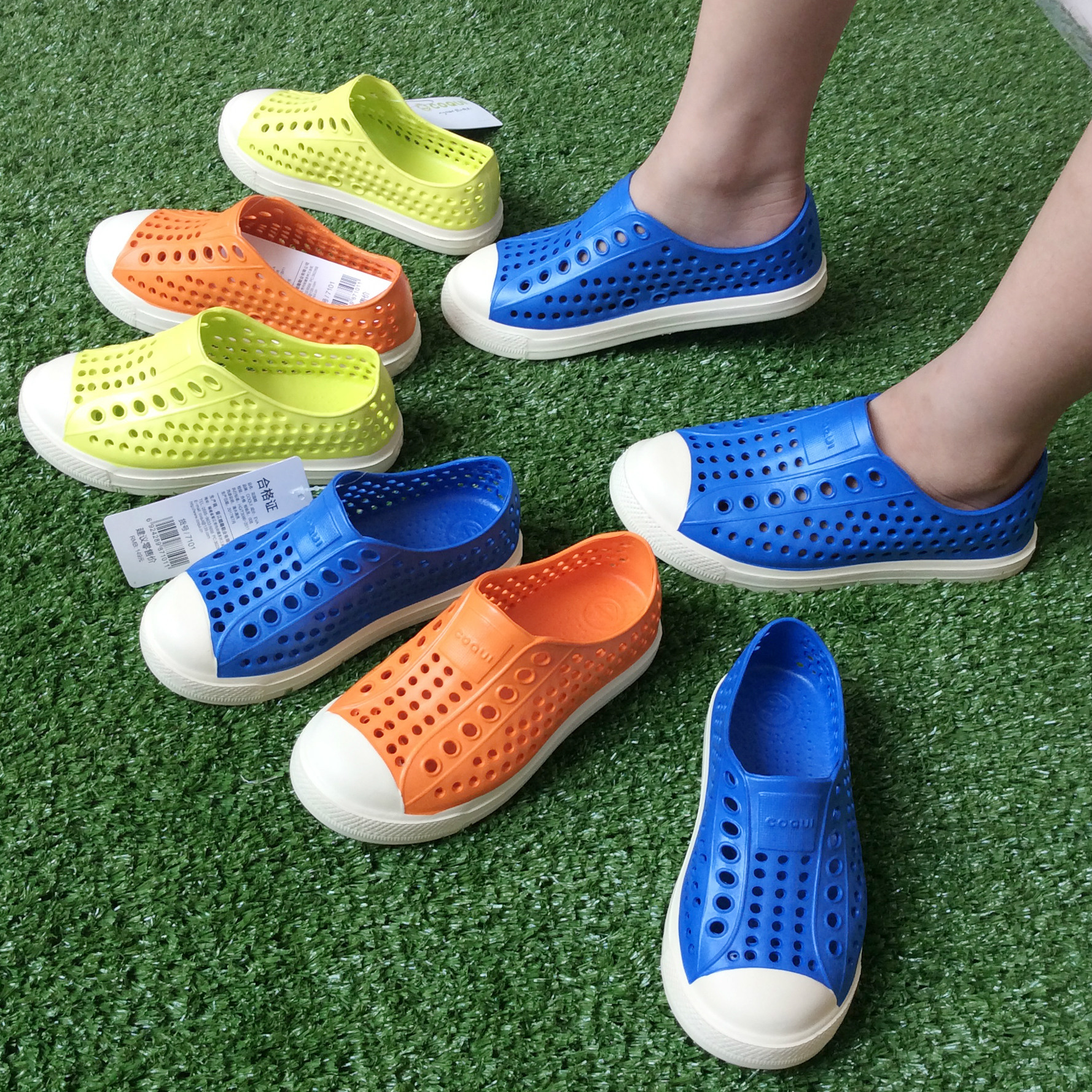 酷趣coqui室外鞋洞洞鞋杰弗森花园鞋7103外贸原单男女童拖鞋