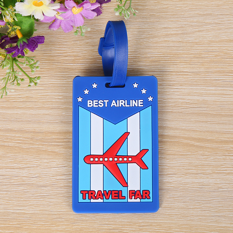 Popular Creative PVC Cartoon Luggage Tag Luggage Identification Tag Flexible Glue Boarding Pass Cute Gift PVC Card Holder