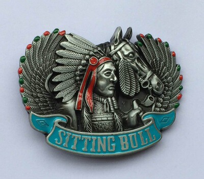 彩色印第安人皮带扣 美国原始部落腰带扣 西部风格皮带扣