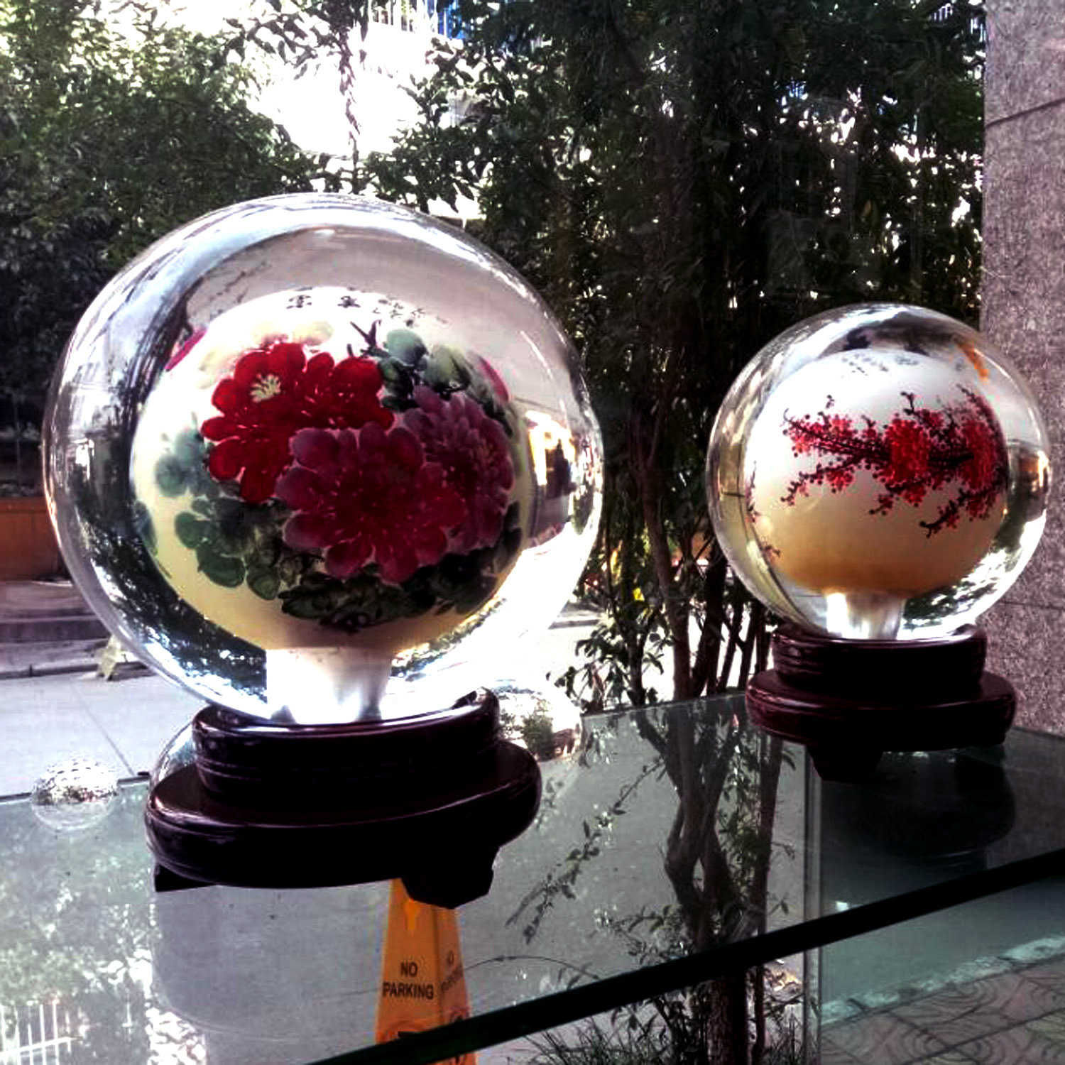 圆形水晶球定制白色透明k9内画球工艺品刻字内雕水晶礼品生产加工