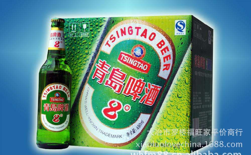 供应夜场ktv啤酒 青岛清爽8度啤酒500ml瓶装 整箱12瓶装正品批发