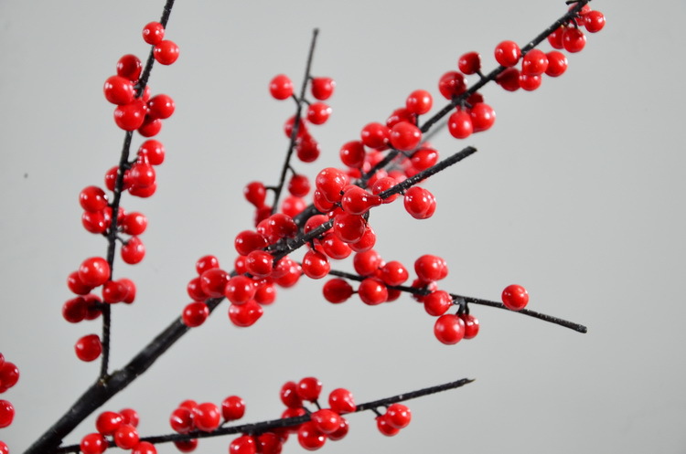 仿真冬青果仿真花工厂直销仿真红浆果批发中式陶瓷花瓶家居装饰花