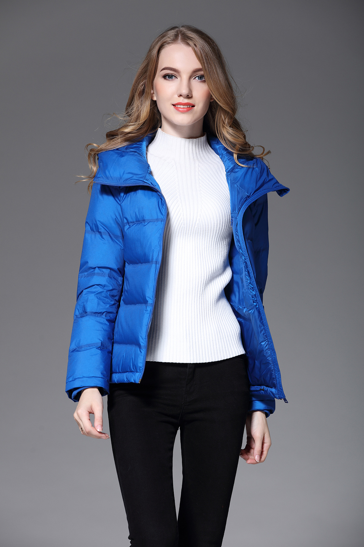 羽绒服女短款外套 2017新款冬季韩版纯色时尚连帽羽绒棉服