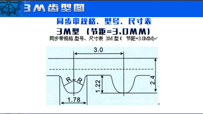 3m同步带htd537橡胶传动带179齿间距3mm圆弧齿同步皮带工业输送带