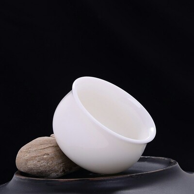 白瓷玉瓷茶盅品茗杯主人杯西施杯支钉烧功夫茶杯茶道用品