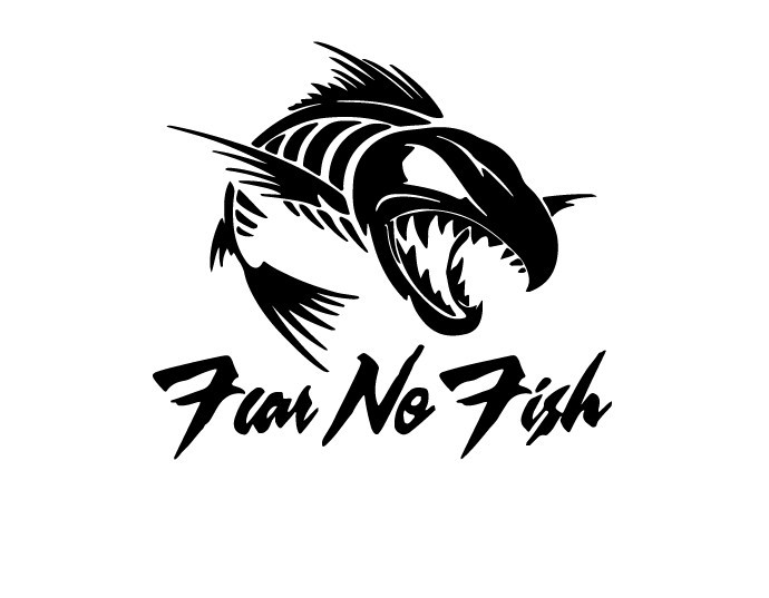 外贸 鲨鱼骨头车贴钓鱼贴纸 户外运动go fishing 钓鱼垂钓贴纸