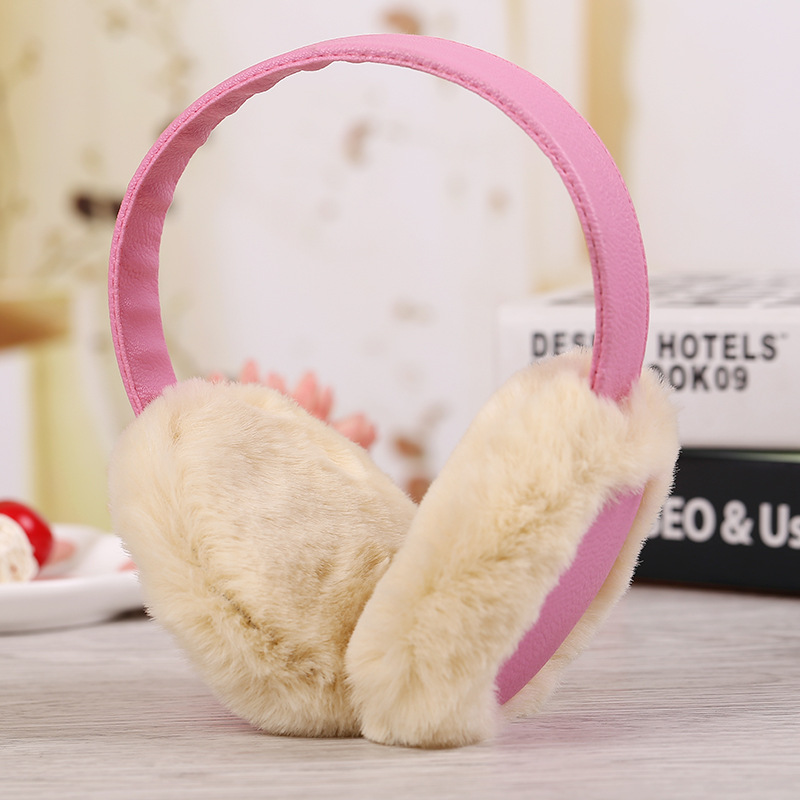 可可耳罩 韩版新款半pu时尚情侣保暖小毛皮耳套批发