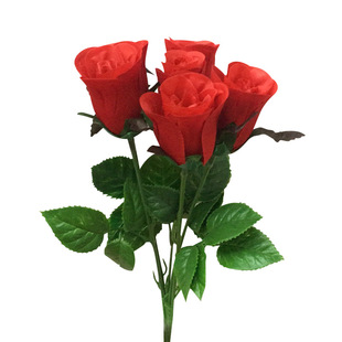 仿真玫瑰花 单支多情苞 人造花蕾 情人节礼品绢花 单只红玫瑰