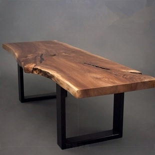 实木不规则桌面 自然边桌子 原木不规则木板桌子 定做实木桌面