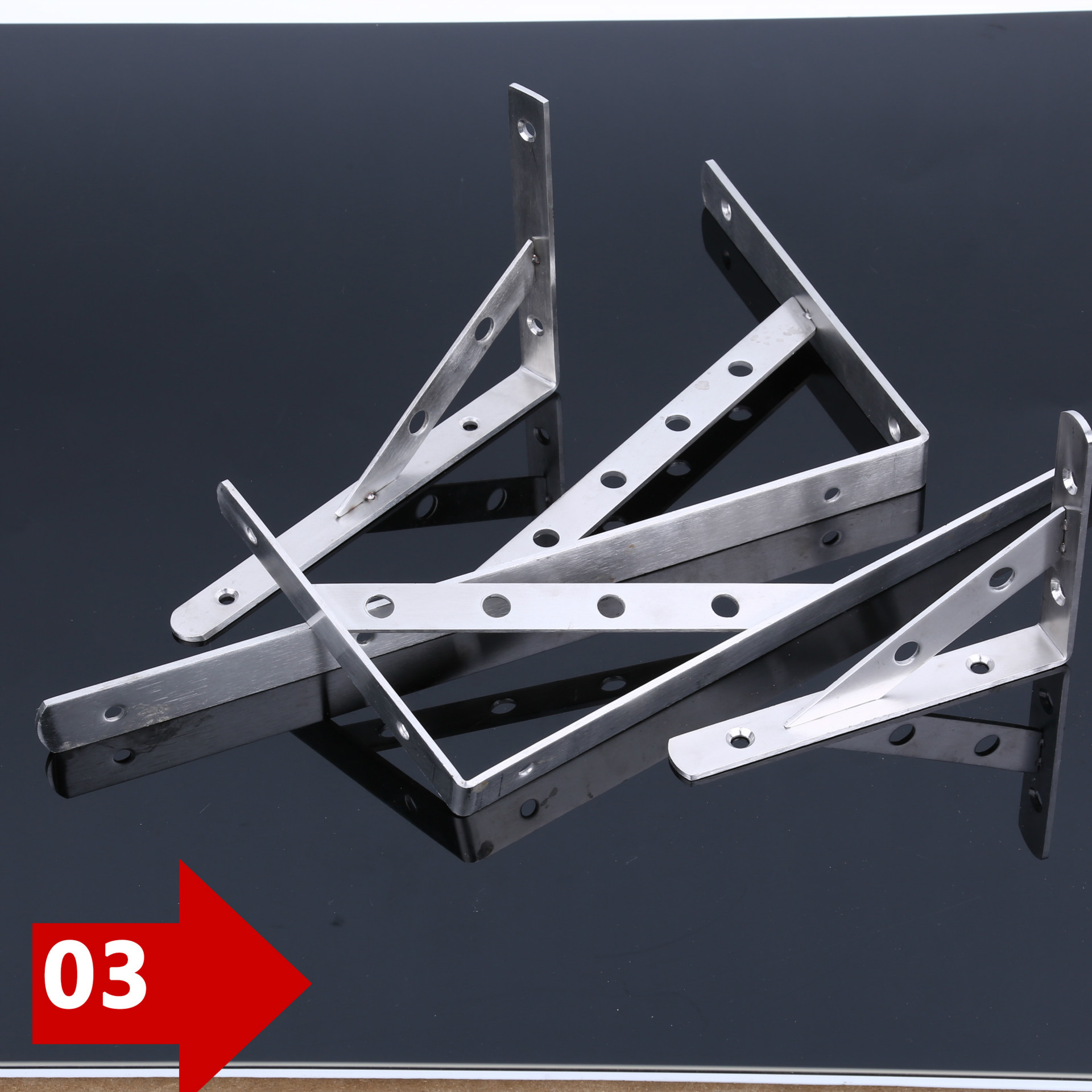 【坤泰】加厚不锈钢三角支撑架直角九比支架置物托架隔板支架批发