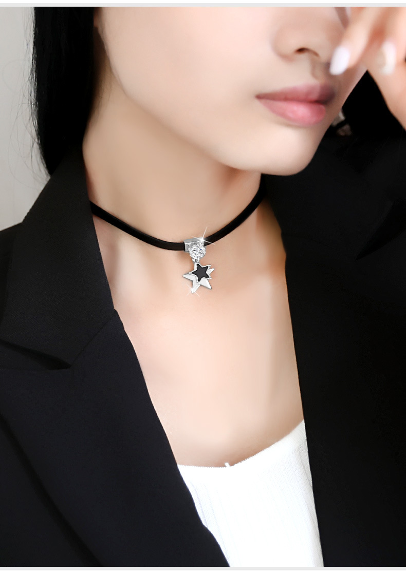 韩国甜美复古星星颈链颈带原宿项圈项链女时尚短款锁骨链脖子装饰