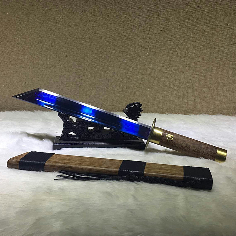 龙泉市 高锰钢烤蓝锦衣卫 战刀 短刀短剑 花梨木 未开刃 批发