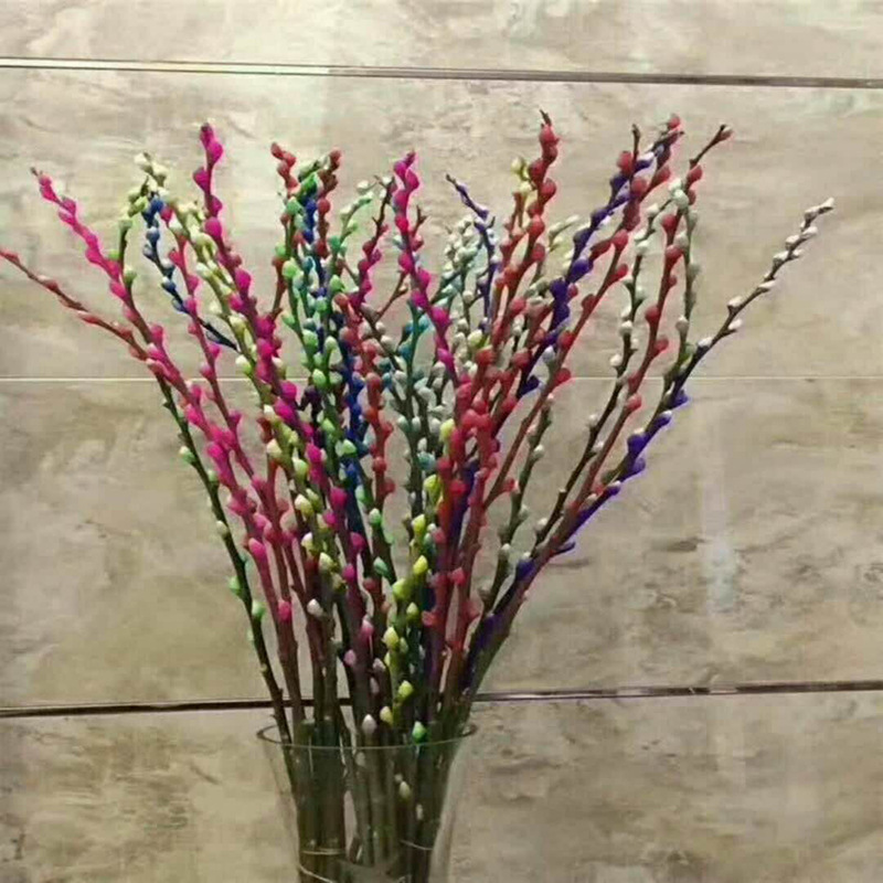 跑江湖地摊暴利产品韩国七彩柳摆设20支花送1个塑料花瓶10元模式