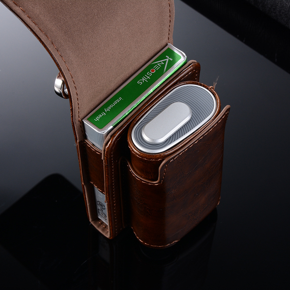 日本glo电子烟皮套 二合一复古疯马纹电子烟保护套 glo收纳挂包