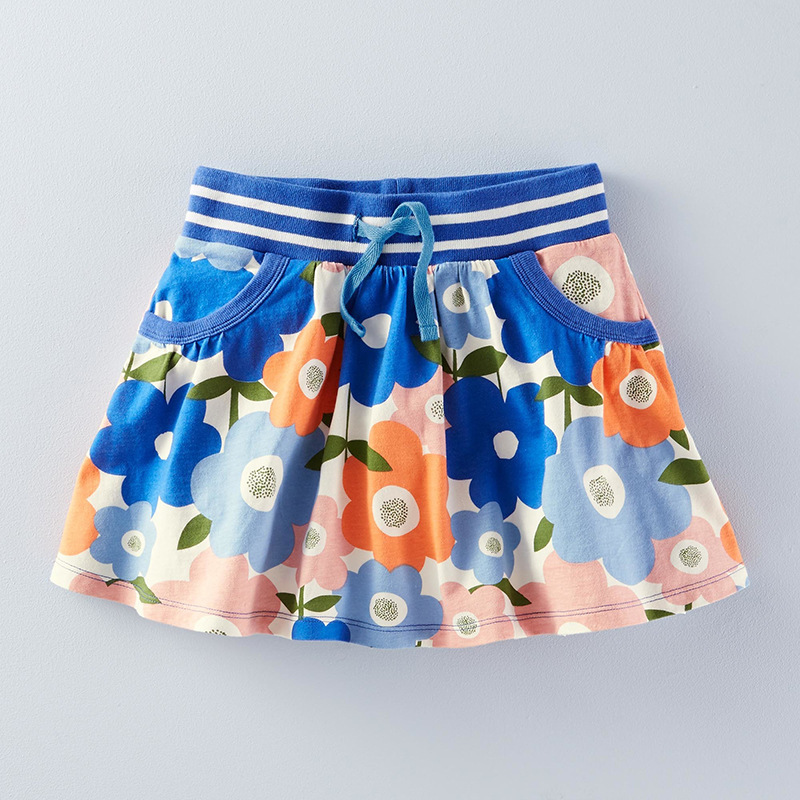 夏季新品女童纯棉半身裙卡通可爱短裙打底双层童裙纯棉公主裙