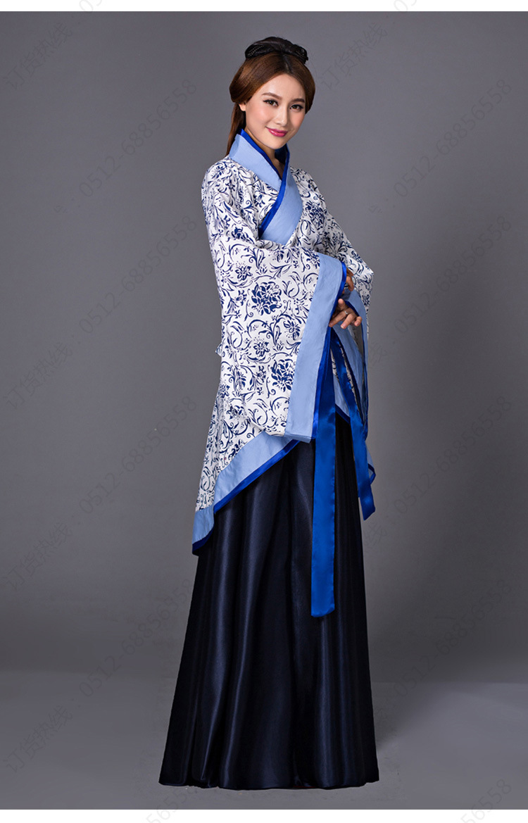 新款古装仙女唐装汉服三绕曲裾襦裙古典舞成人礼服装 古筝服装