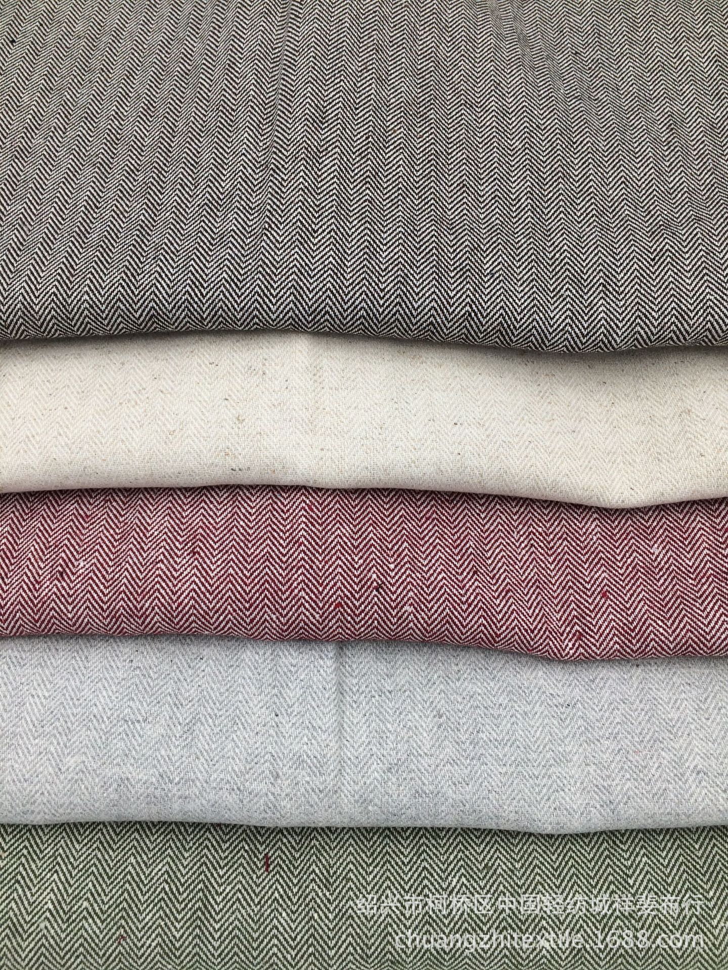 人字斜涤棉麻混纺布料南通色织布人字纹提花面料绍兴轻纺城鞋材帽