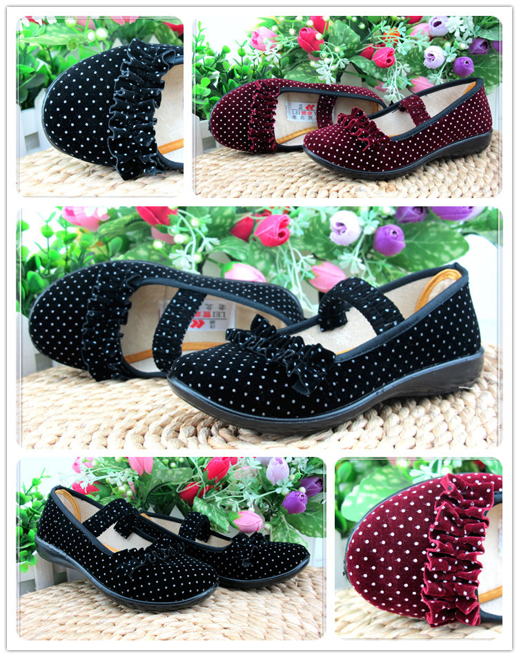 老北京女童鞋小高一代黑平绒扣带防滑表演出舞蹈鞋礼仪鞋儿童布鞋