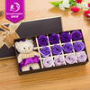 direct deal 12 Little Bear Valentines Day birthday Christmas gifts rose Soap flower originality Gift box wholesale