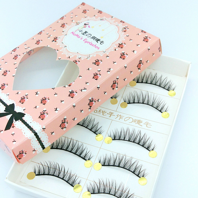 Small Ink Handmade Sharpened False Eyelashes Extremely Fine Hair Black Stem 5 Pairs of Tufted Refreshing Cross Eyelashes MK-10