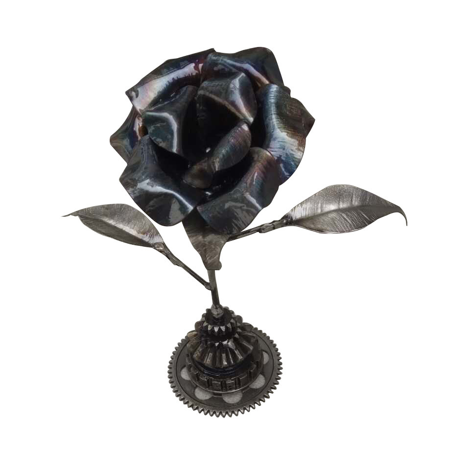 母亲节送给母亲的玫瑰 创意摆件纯手工打造漂亮立体铁艺玫瑰花