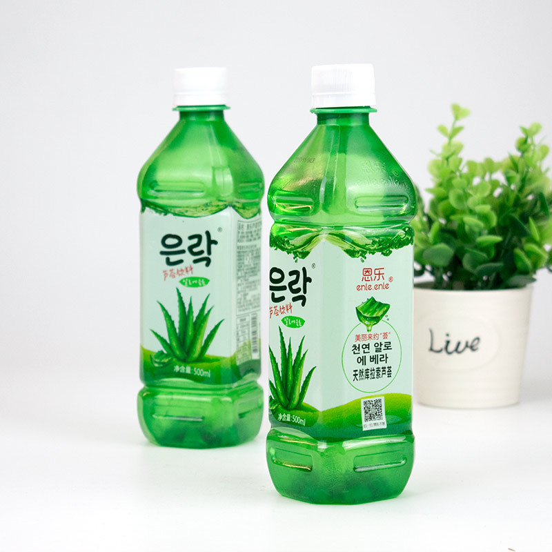 韩国恩乐芦荟果粒果汁饮料冰糖菠萝500ml 饮料批发