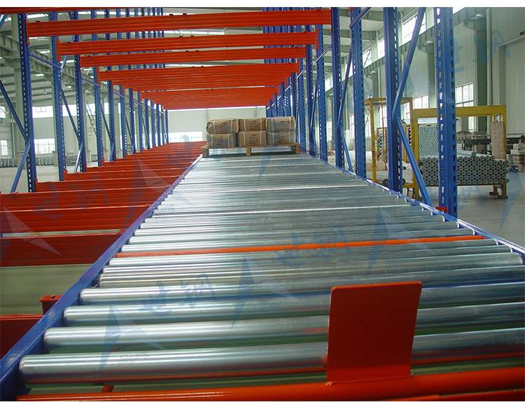 重力式滚筒货架 |滚筒阁楼式货架 工业仓库配送中心滚筒仓储货架