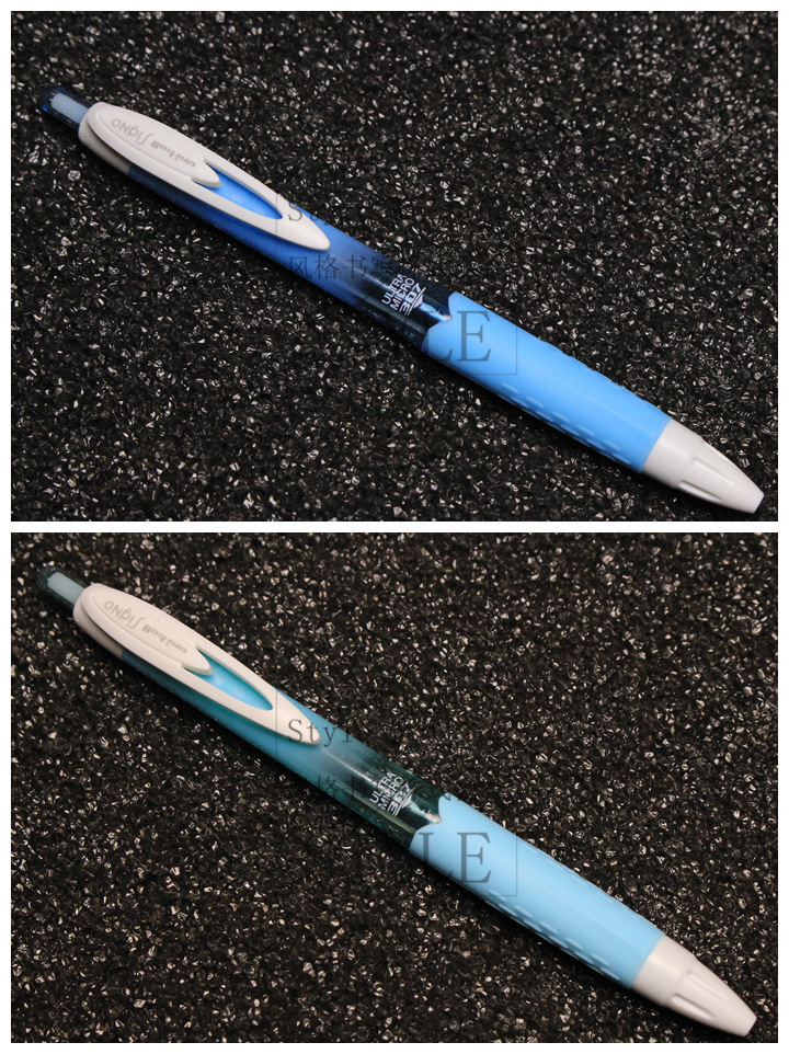 日本uni三菱|umn-307-38 碳纹杆按动水性笔|signo 0.38格纹中性笔