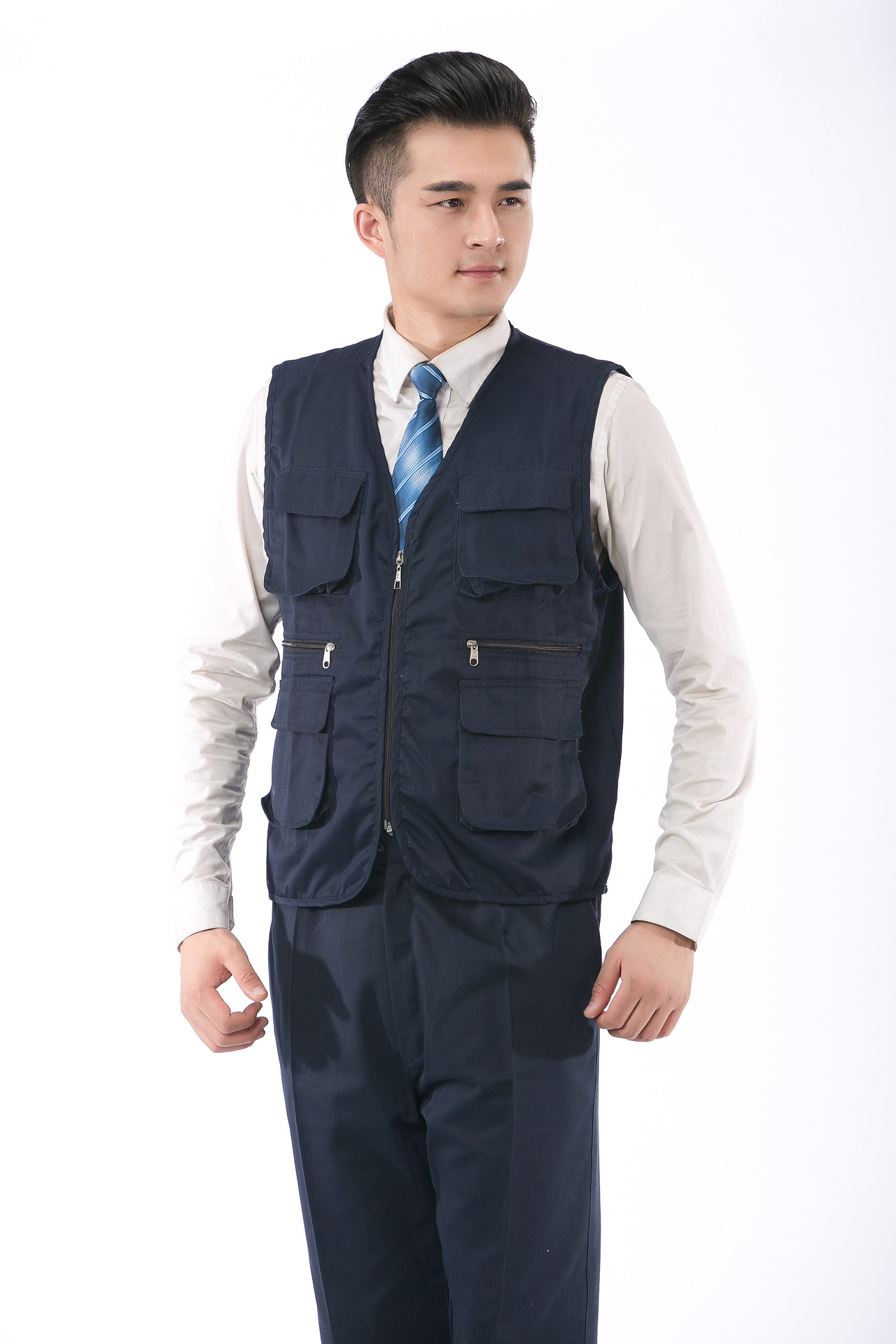 户外多功能口袋马甲 装修工装 钓鱼旅游背心工作服马夹印字