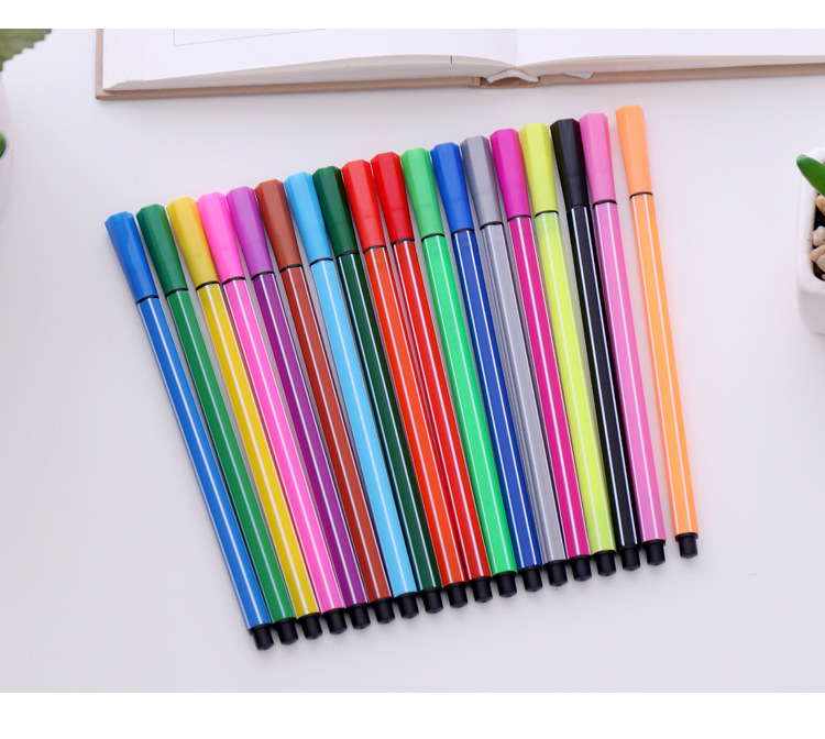 卡通小熊桶装水彩笔套装12 24色儿童绘画涂鸦彩色笔学生学批发