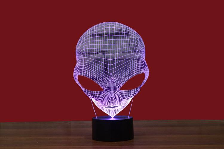 厂家批发 火星人 七彩3d小夜灯 创意灯氛围灯视觉灯装饰灯