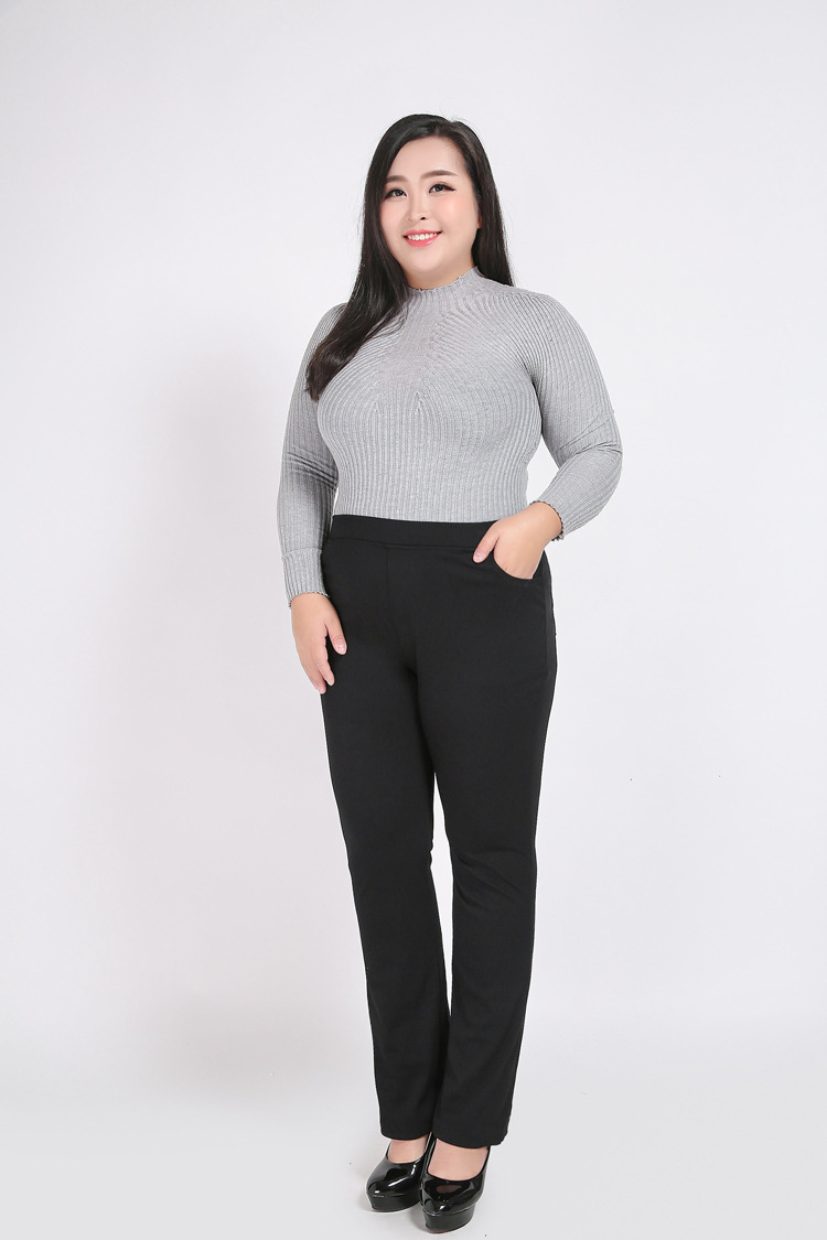 加肥加大码女装牛仔裤女秋新款胖mm200斤韩版高腰直筒裤牛仔长裤