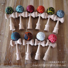 木制玩具球 kendama 裂纹漆技巧球 剑玉 优质木材 外贸